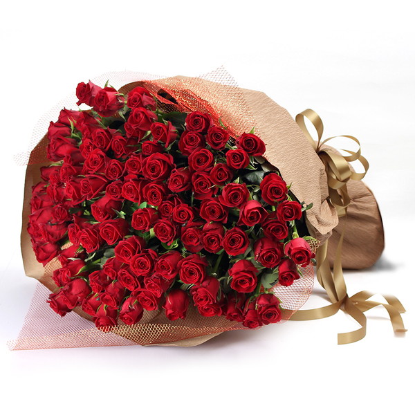 赤薔薇100本の花束です。