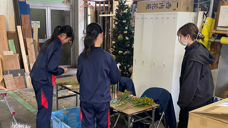近隣中学生の職業体験風景