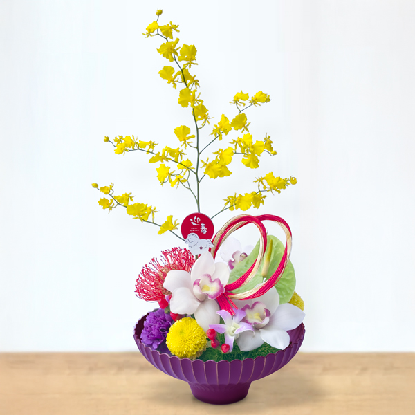 お正月アレンジメント巳飛。